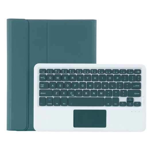 T098B-A Pressed Skin Texture TPU Detachable Candy Colors Bluetooth Keyboard Tablet Case for iPad Air 11 2024 / 2025 / Air 4 10.9 inch 2020, with Stand & Pen Slot & Touch(Dark Green) - For iPad Air by buy2fix | Online Shopping UK | buy2fix