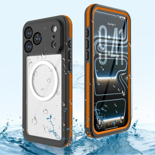 For iPhone 17 Pro Max RedPepper V Series IP68 Waterproof Magnetic Phone Case(Orange)