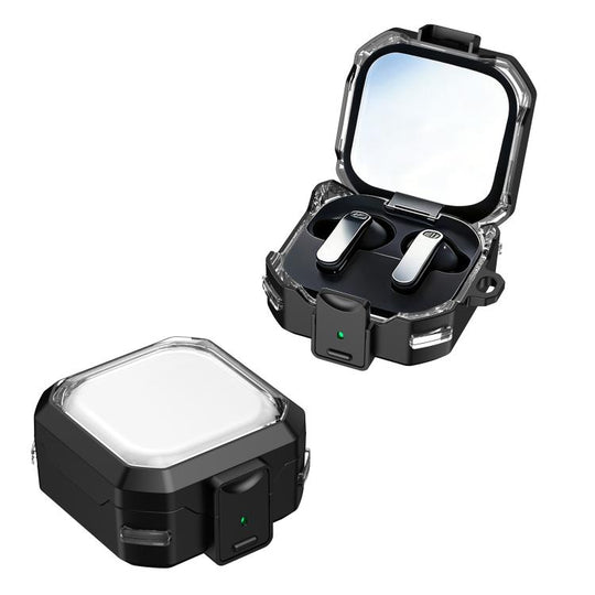 For Samsung Galaxy Buds4 / 4 Pro XDcase Rugged Armor Clear View Earphone Case(Black)