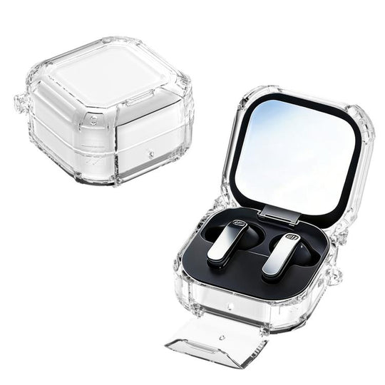 For Samsung Galaxy Buds4 / 4 Pro XDcase Crystal Switch Series Earphone Case with Carabiner & Holder(Transparent)