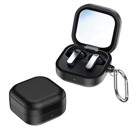 For Samsung Galaxy Buds4 / 4 Pro XDcase Lychee Texture TPU Hybrid PC Earphone Case with Hook(Black)