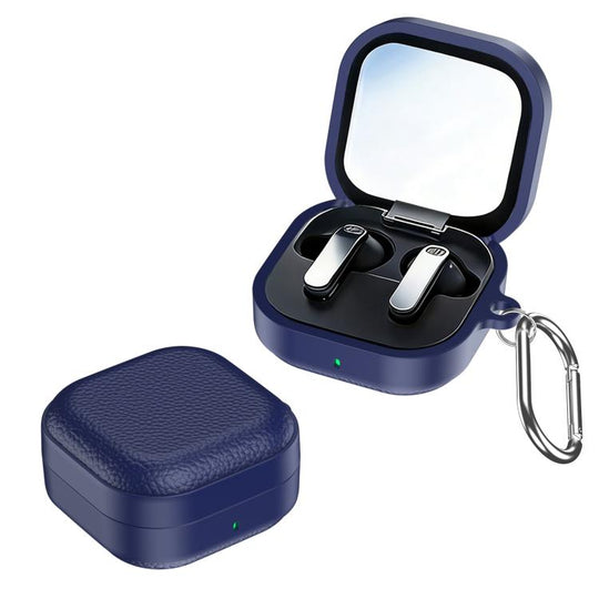 For Samsung Galaxy Buds4 / 4 Pro XDcase Lychee Texture TPU Hybrid PC Earphone Case with Hook(Blue)