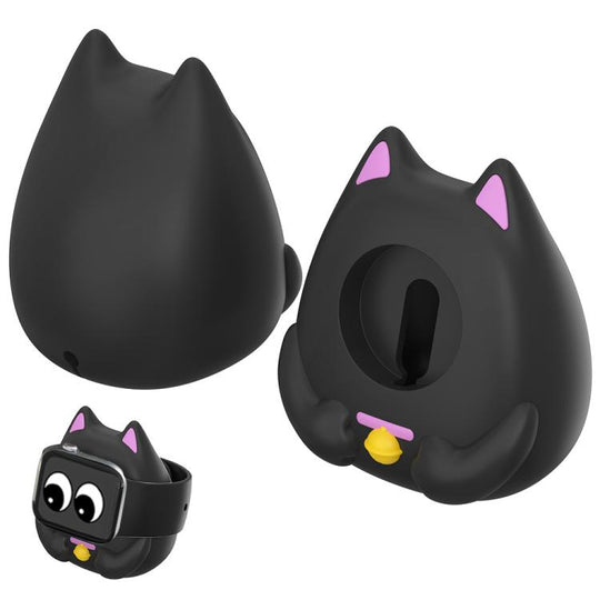 XDcase For Apple Watch Lucky Cat Design Smart Watch Charging Stand(Black)