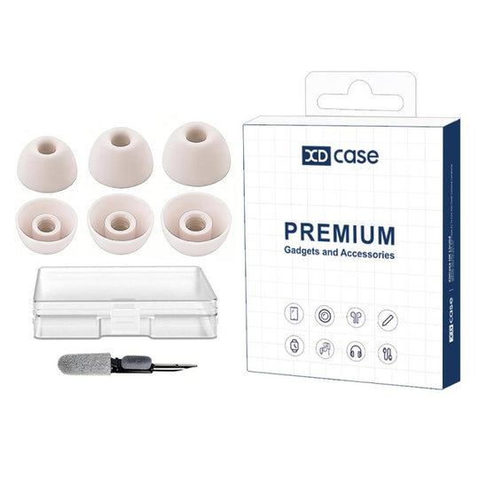 For Beats Studio Buds+ XDcase 3 Pairs Replacement Silicone Ear Tips Kit, S/M/L Size, Cleaning Brush Color Random(Pink)