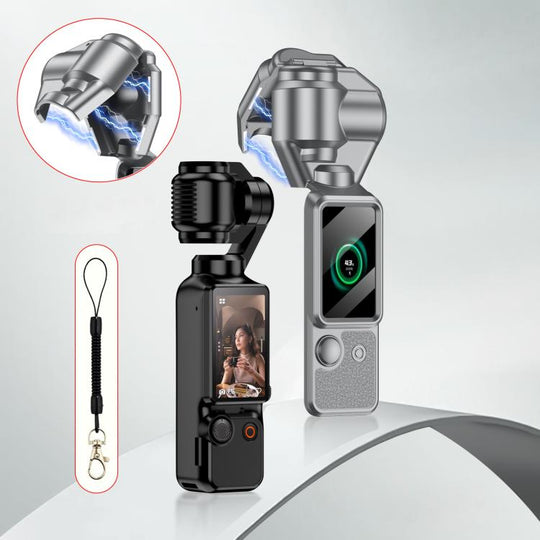 For DJI OSMO Pocket 3 GKK Gimbal Cover Screen Magnetic Full Cover with Strap(Grey)