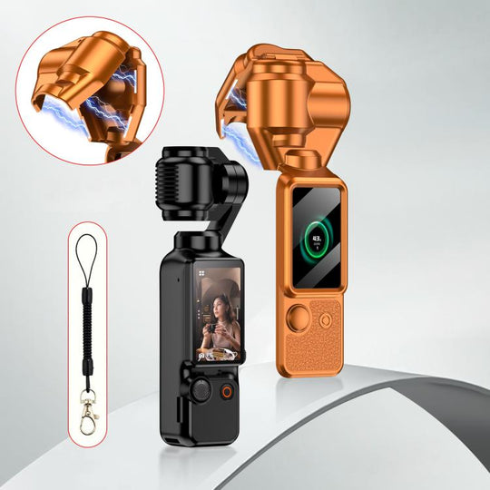 For DJI OSMO Pocket 3 GKK Gimbal Cover Screen Magnetic Full Cover with Strap(Orange)