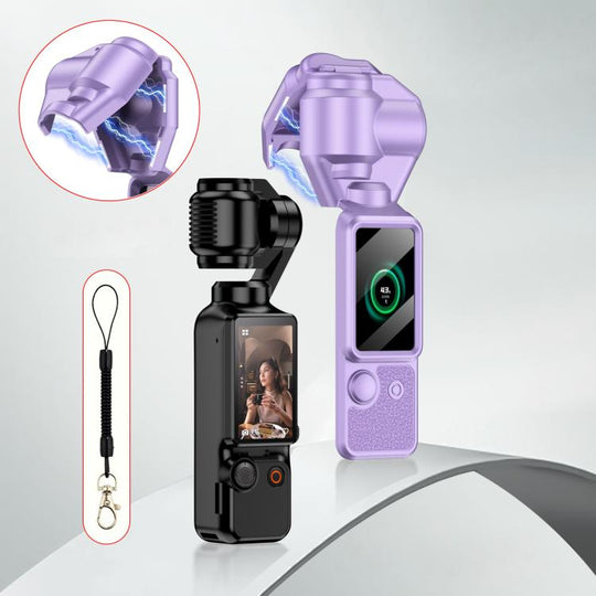 For DJI OSMO Pocket 3 GKK Gimbal Cover Screen Magnetic Full Cover with Strap(Purple)