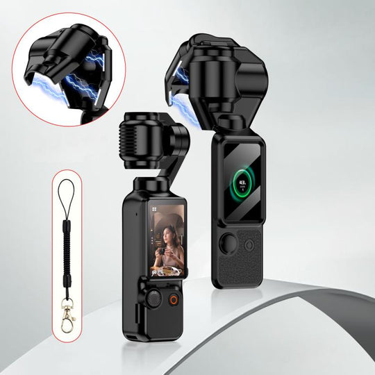 For DJI OSMO Pocket 3 GKK Gimbal Cover Screen Magnetic Full Cover with Strap(Black)