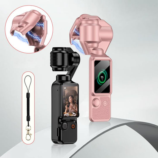 For DJI OSMO Pocket 3 GKK Gimbal Cover Screen Magnetic Full Cover with Strap(Pink)