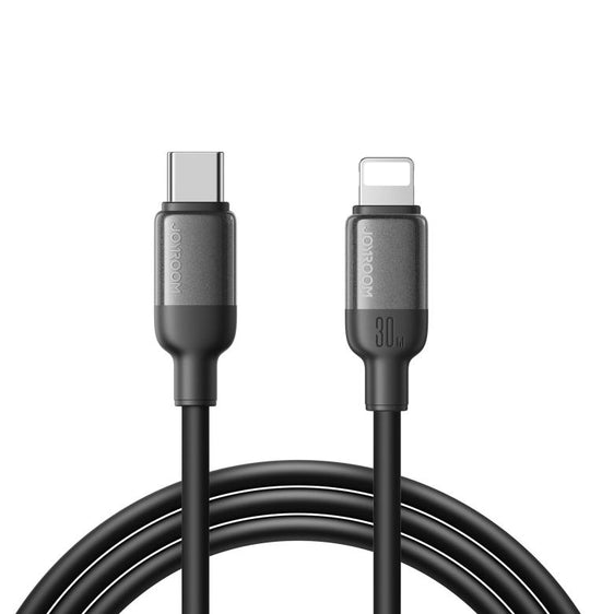 JOYROOM S-A62 Lively Series 30W USB-C / Type-C to 8 Pin Fast Charging Data Cable, Length: 1.2m(Black)