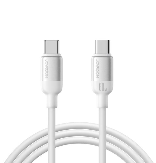 JOYROOM S-A62 Lively Series 60W USB-C / Type-C to USB-C / Type-C Fast Charging Data Cable, Length: 1.2m(White)