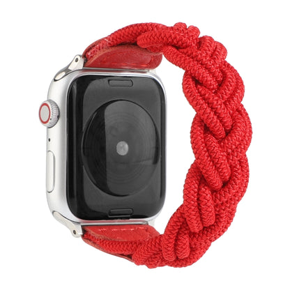 Elastic Woven Watch Band For Apple Watch Ultra 49mm&Watch Ultra 2 49mm / Series 9&8&7 45mm / SE 3&SE 2&6&SE&5&4 44mm / 3&2&1 42mm, Length:120mm(Red) by buy2fix