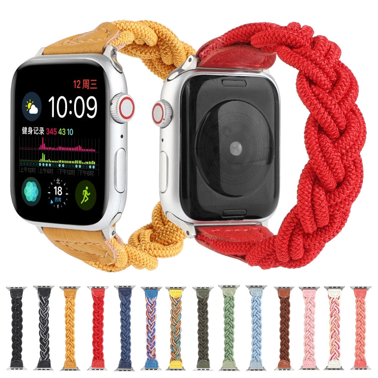 Elastic Woven Watch Band For Apple Watch Ultra 49mm&Watch Ultra 2 49mm / Series 9&8&7 45mm / SE 3&SE 2&6&SE&5&4 44mm / 3&2&1 42mm, Length:120mm(Dark Green) by buy2fix