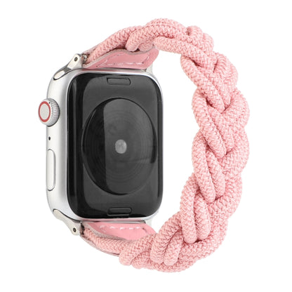 Elastic Woven Watch Band For Apple Watch Ultra 49mm&Watch Ultra 2 49mm / Series 9&8&7 45mm / SE 3&SE 2&6&SE&5&4 44mm / 3&2&1 42mm, Length:130mm(Pink) by buy2fix
