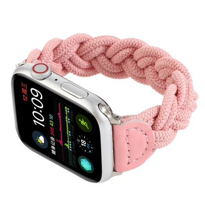 Elastic Woven Watch Band For Apple Watch Ultra 49mm&Watch Ultra 2 49mm / Series 9&8&7 45mm / SE 3&SE 2&6&SE&5&4 44mm / 3&2&1 42mm, Length:130mm(Pink) by buy2fix