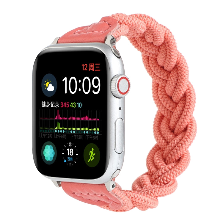 Elastic Woven Watch Band For Apple Watch Ultra 49mm&Watch Ultra 2 49mm / Series 9&8&7 45mm / SE 3&SE 2&6&SE&5&4 44mm / 3&2&1 42mm, Length:160mm(Watermelon Red) by buy2fix