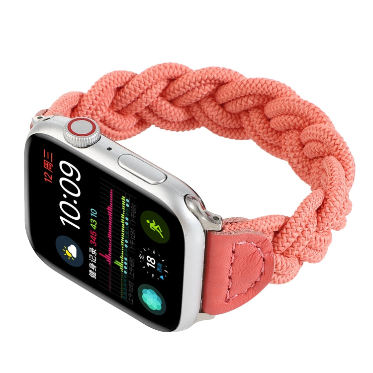 Elastic Woven Watch Band For Apple Watch Ultra 49mm&Watch Ultra 2 49mm / Series 9&8&7 45mm / SE 3&SE 2&6&SE&5&4 44mm / 3&2&1 42mm, Length:160mm(Watermelon Red) by buy2fix