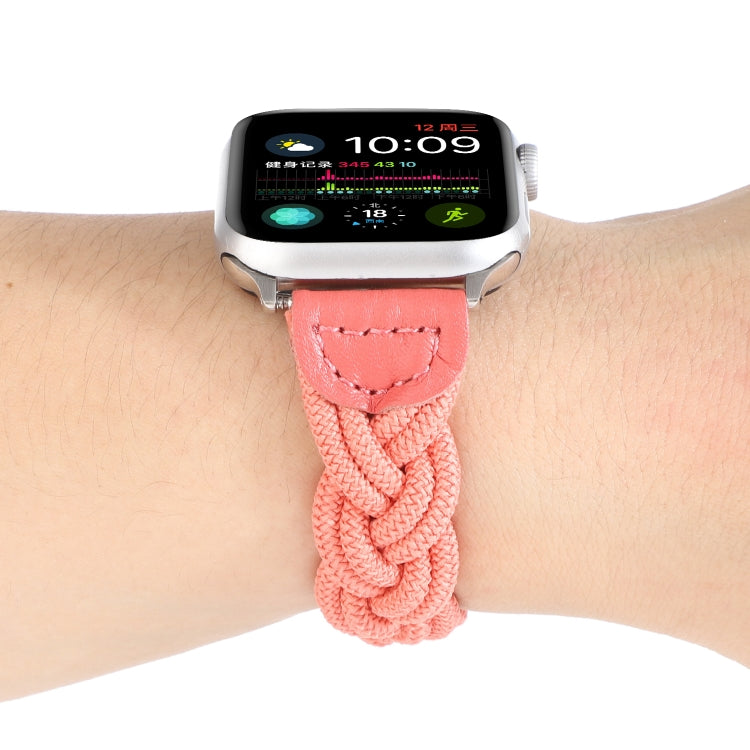 Elastic Woven Watch Band For Apple Watch Ultra 49mm&Watch Ultra 2 49mm / Series 9&8&7 45mm / SE 3&SE 2&6&SE&5&4 44mm / 3&2&1 42mm, Length:160mm(Watermelon Red) by buy2fix