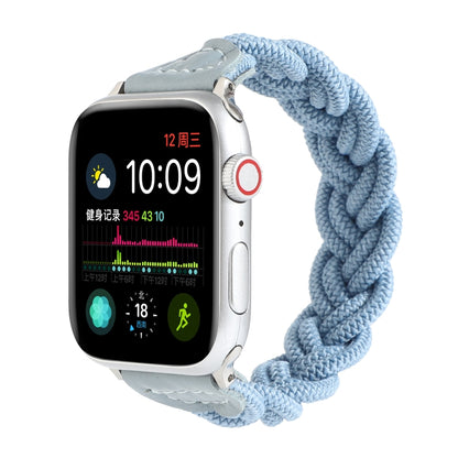 Elastic Woven Watch Band For Apple Watch Ultra 49mm&Watch Ultra 2 49mm / Series 9&8&7 45mm / SE 3&SE 2&6&SE&5&4 44mm / 3&2&1 42mm, Length:160mm(Sky Blue) by buy2fix