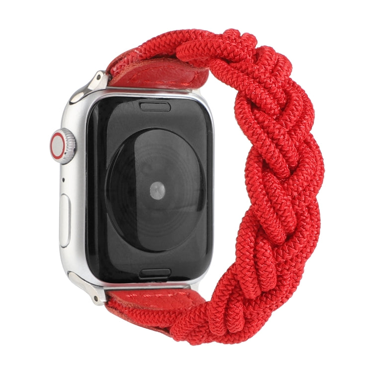 Elastic Woven Watch Band For Apple Watch Ultra 49mm&Watch Ultra 2 49mm / Series 9&8&7 45mm / SE 3&SE 2&6&SE&5&4 44mm / 3&2&1 42mm, Length:160mm(Red) by buy2fix