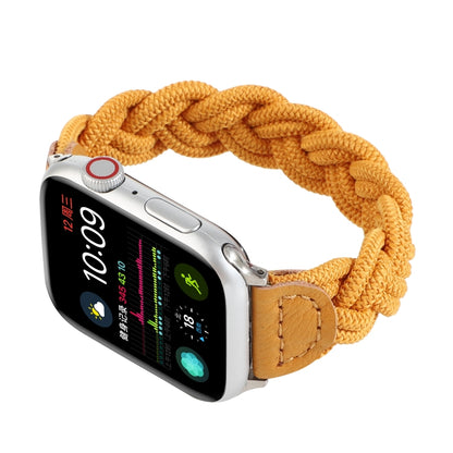 Elastic Woven Watch Band For Apple Watch Ultra 49mm&Watch Ultra 2 49mm / Series 9&8&7 45mm / SE 3&SE 2&6&SE&5&4 44mm / 3&2&1 42mm, Length:160mm(Yellow) by buy2fix