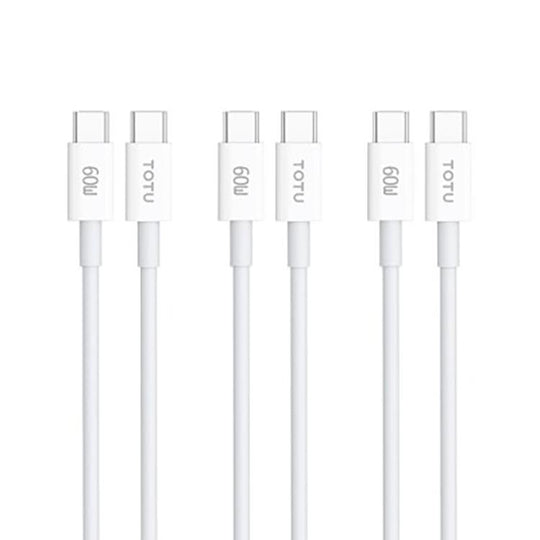 TOTU GTZB01-CC Series PD60W Type-C to Type-C Data Cable Set, Length: 0.5m + 1m + 2m(White)