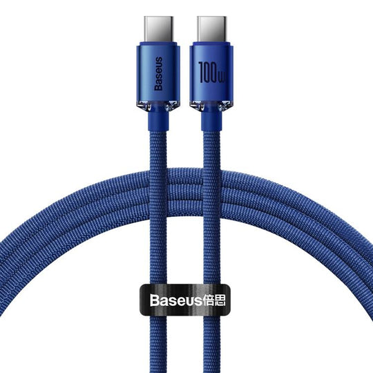 Baseus Crystal Shine Series Fast Charging Cable Type-C to Type-C 100W Cable, Length:1.2m(Blue)
