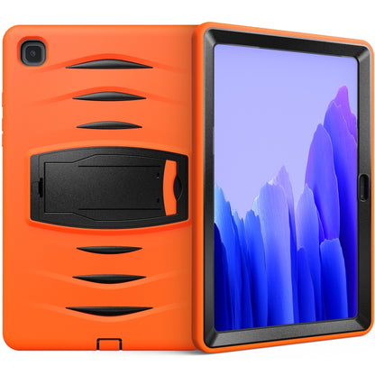 For Samsung Galaxy Tab A7 (2020) T500/T505 Wave Texture Series PC + Silicone Protective Case with Holder(Orange) - Other Galaxy Tab PC by buy2fix | Online Shopping UK | buy2fix
