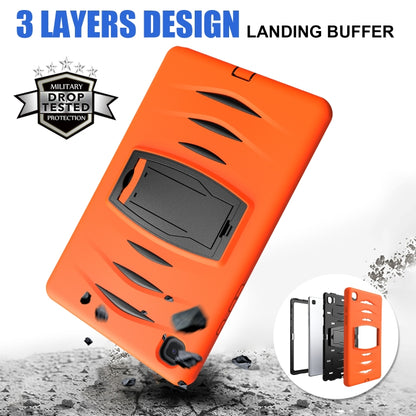 For Samsung Galaxy Tab A7 (2020) T500/T505 Wave Texture Series PC + Silicone Protective Case with Holder(Orange) - Other Galaxy Tab PC by buy2fix | Online Shopping UK | buy2fix