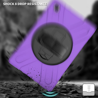 For Samsung Galaxy Tab A7 (2020) T500/T505 360 Degree Rotation PC + Silicone Protective Case with Holder & Hand-strap(Purple) - Other Galaxy Tab PC by buy2fix | Online Shopping UK | buy2fix
