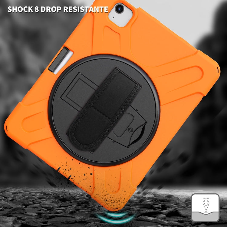 For iPad Air 2022 / 2020 10.9 360 Degree Rotation PC + Silicone Protective Case with Holder & Hand-strap(Orange) - iPad Air (2022) / (2020) 10.9 Cases by buy2fix | Online Shopping UK | buy2fix