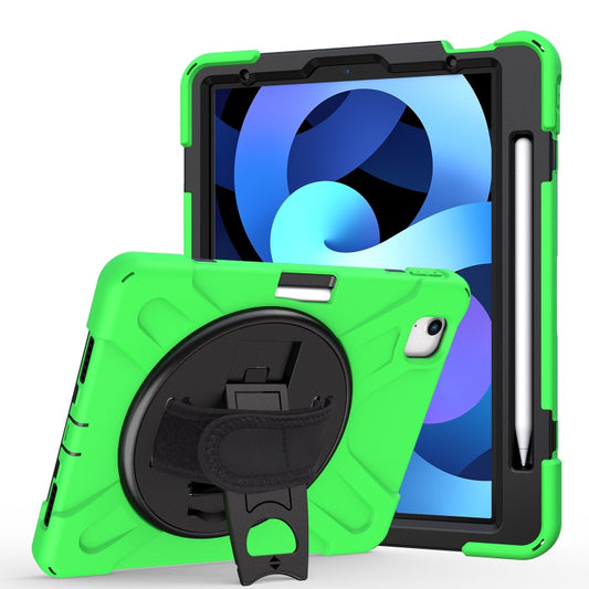 For iPad Air 2022 / 2020 10.9 360 Degree Rotation PC + Silicone Protective Case with Holder & Hand-strap(Green) - iPad Air (2022) / (2020) 10.9 Cases by buy2fix | Online Shopping UK | buy2fix