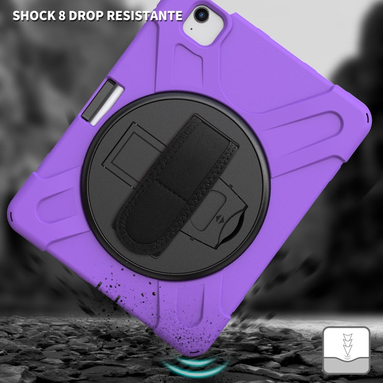 For iPad Air 2022 / 2020 10.9 360 Degree Rotation PC + Silicone Protective Case with Holder & Hand-strap(Purple) - iPad Air (2022) / (2020) 10.9 Cases by buy2fix | Online Shopping UK | buy2fix