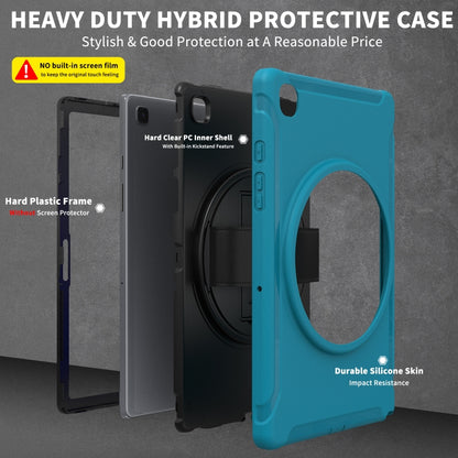 For Samsung Galaxy Tab A7 (2020) T500/T505 360 Degree Rotation PC + TPU Protective Case with Holder & Hand-strap & Pen Slot(Light Blue) - Other Galaxy Tab PC by buy2fix | Online Shopping UK | buy2fix