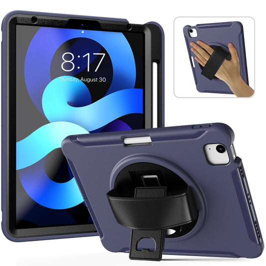 For iPad Air 2022 / 2020 10.9 360 Degree Rotation PC + TPU Protective Case with Holder & Hand-strap & Pen Slot(Blue) - iPad Air (2022) / (2020) 10.9 Cases by buy2fix | Online Shopping UK | buy2fix