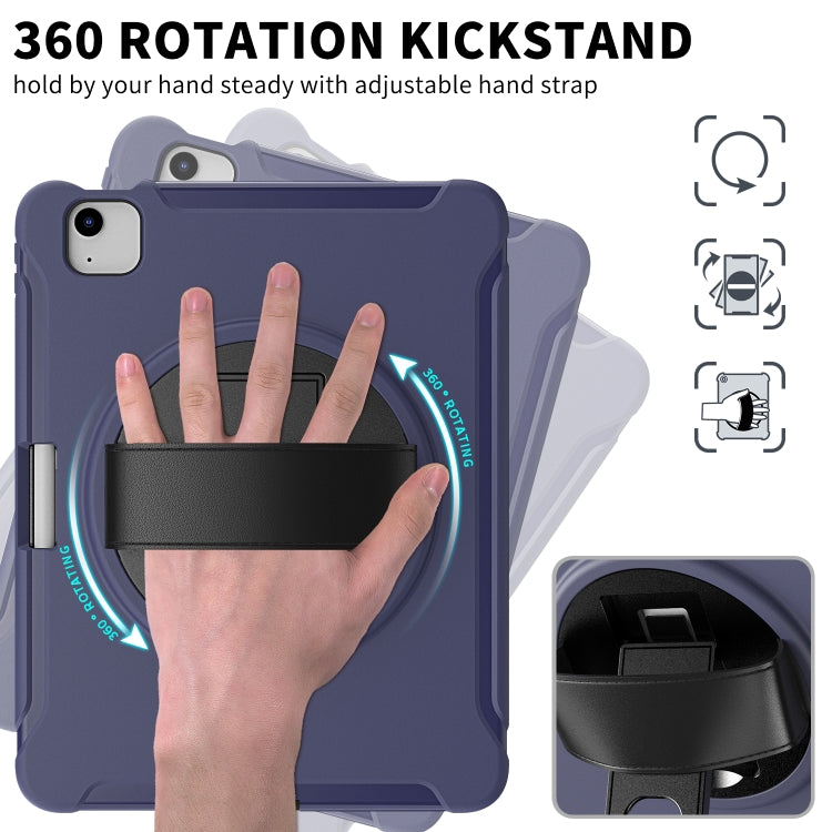For iPad Air 2022 / 2020 10.9 360 Degree Rotation PC + TPU Protective Case with Holder & Hand-strap & Pen Slot(Blue) - iPad Air (2022) / (2020) 10.9 Cases by buy2fix | Online Shopping UK | buy2fix