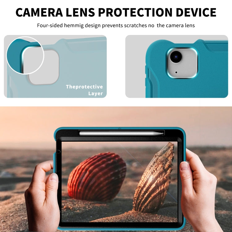 For iPad Air 2022 / 2020 10.9 360 Degree Rotation PC + TPU Protective Case with Holder & Hand-strap & Pen Slot(Light Blue) - iPad Air (2022) / (2020) 10.9 Cases by buy2fix | Online Shopping UK | buy2fix