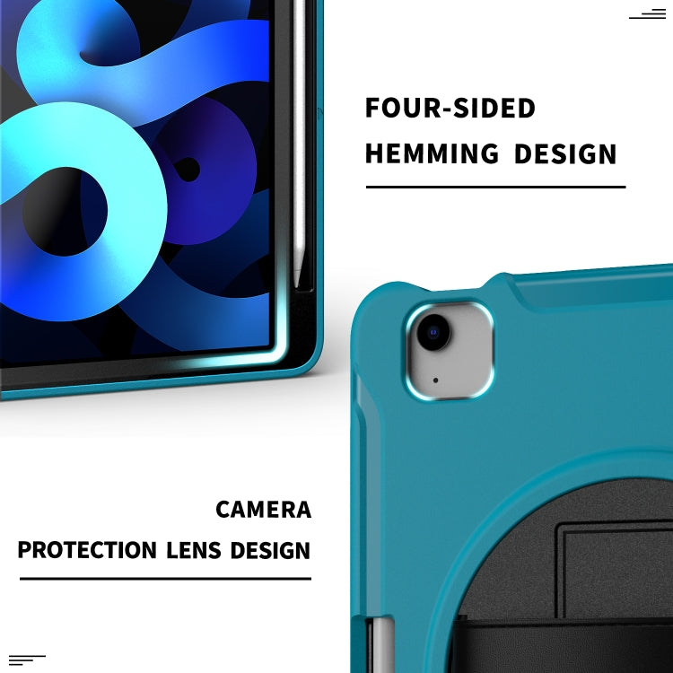 For iPad Air 2022 / 2020 10.9 360 Degree Rotation PC + TPU Protective Case with Holder & Hand-strap & Pen Slot(Light Blue) - iPad Air (2022) / (2020) 10.9 Cases by buy2fix | Online Shopping UK | buy2fix