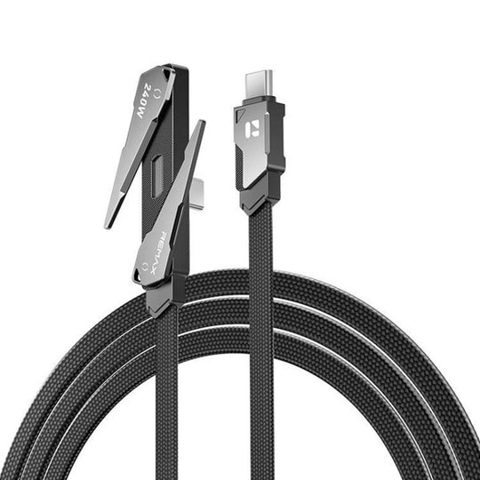 REMAX CB53 1.2m PD240W Type-C to Type-C Phone Holder Braided Fast Charging Data Cable(Black)