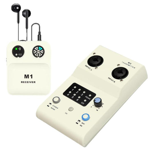 MX-M1 Portable Wireless In-Ear Monitoring System for Stage 1 TX & 1 RX(White)
