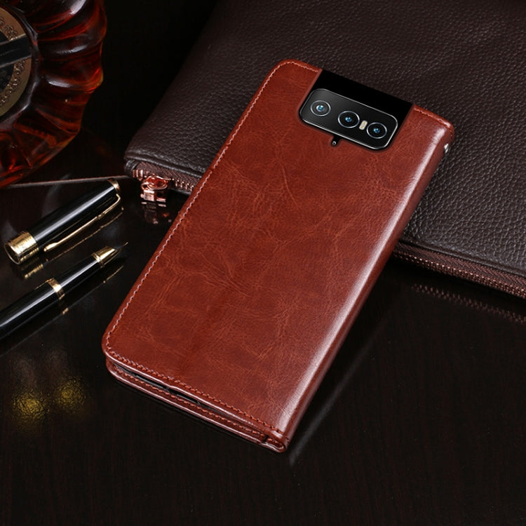 For ASUS Zenfone 7 ZS670KS idewei Crazy Horse Texture Horizontal Flip Leather Case with Holder & Card Slots & Wallet(Black) - ASUS Cases by idewei | Online Shopping UK | buy2fix