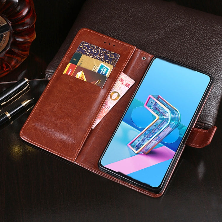 For ASUS Zenfone 7 ZS670KS idewei Crazy Horse Texture Horizontal Flip Leather Case with Holder & Card Slots & Wallet(Black) - ASUS Cases by idewei | Online Shopping UK | buy2fix