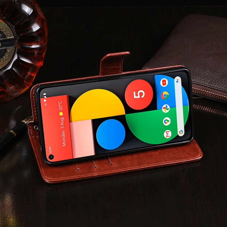 For Google Pixel 4a 5G idewei Crazy Horse Texture Horizontal Flip Leather Case with Holder & Card Slots & Wallet(Black) - Google Cases by idewei | Online Shopping UK | buy2fix