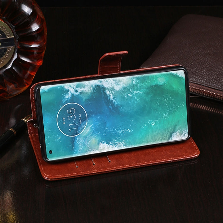 For Motorola Edge+ idewei Crazy Horse Texture Horizontal Flip Leather Case with Holder & Card Slots & Wallet(Red) - Motorola Cases by idewei | Online Shopping UK | buy2fix