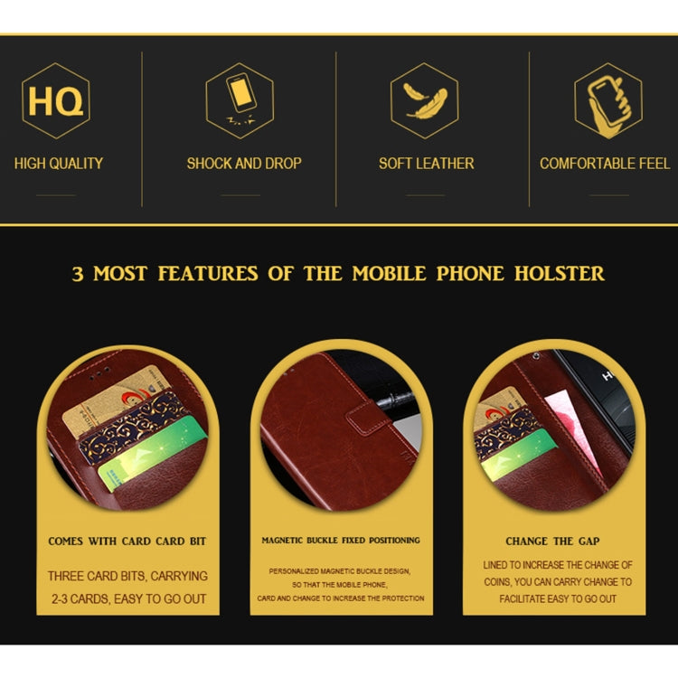 For Motorola Edge+ idewei Crazy Horse Texture Horizontal Flip Leather Case with Holder & Card Slots & Wallet(Red) - Motorola Cases by idewei | Online Shopping UK | buy2fix
