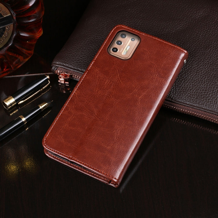For Motorola Moto G9 Plus idewei Crazy Horse Texture Horizontal Flip Leather Case with Holder & Card Slots & Wallet(Yellow) - Motorola Cases by idewei | Online Shopping UK | buy2fix