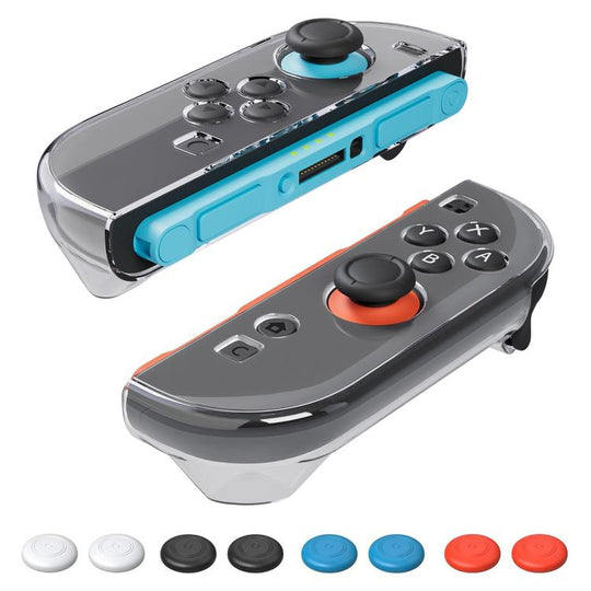 For Nintendo Switch 2 Joy-Con XDcase 1 Pair Crystal PC Protective Case & Joystick Caps Set(Transparent)