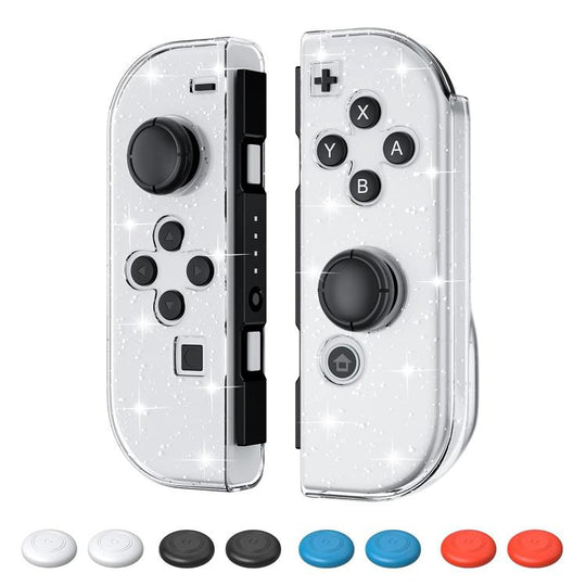 For Nintendo Switch / Switch OLED Joy-Con XDcase 1 Pair Crystal PC Protective Case & Joystick Caps Set(Transparent)