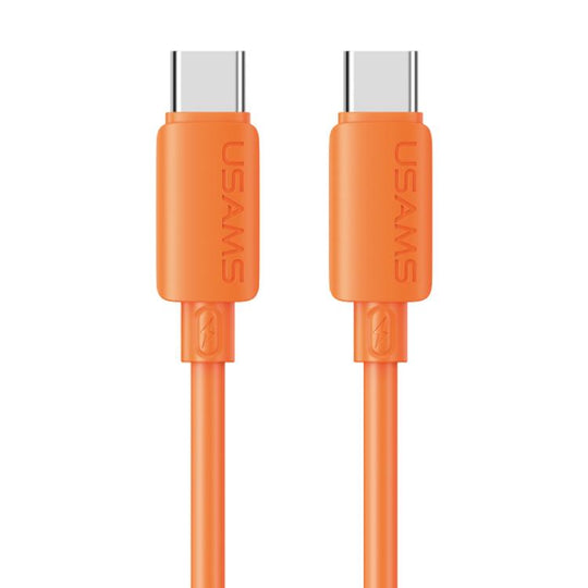USAMS SJ787 U98 60W Type-C to Type-C Silicone Fast Charging Data Cable, Length: 1m(Orange)