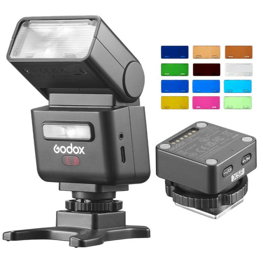 Godox iT32 iFlash Camera Flash & X5 TTL Wireless Flash Trigger with MA02 Magnetic Color Filters For FUJIFILM(Black)